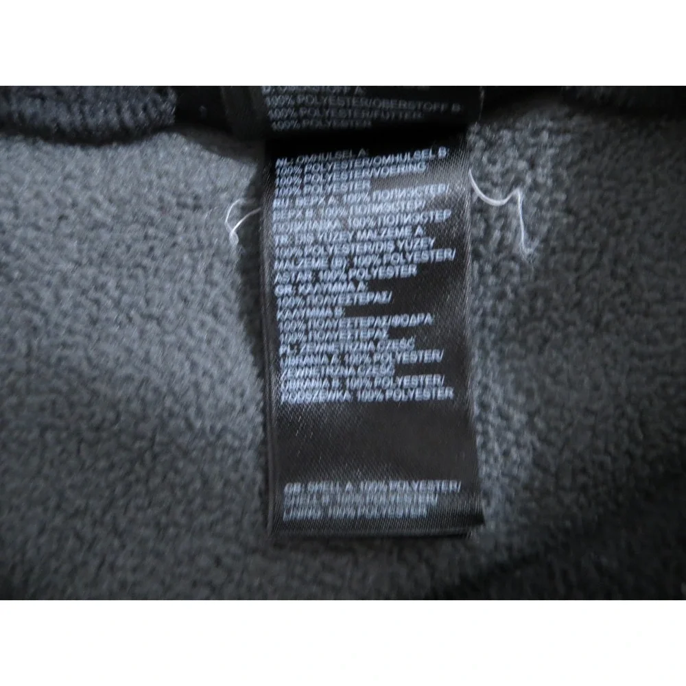 The North Face Mens Full Zip Black Gray Fleece Long Sleeve Jacket Size Large